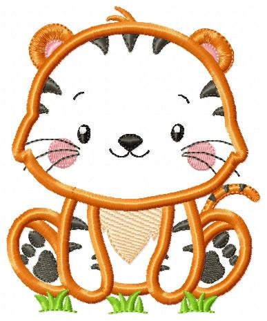 Tiger embroidery design - Forest animals embroidery designs machine embroidery pattern - Tiger applique embroidery - Instant download pes