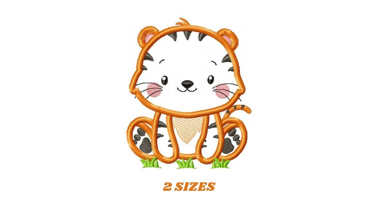 Tiger embroidery design - Forest animals embroidery designs machine embroidery pattern - Tiger applique embroidery - Instant download pes