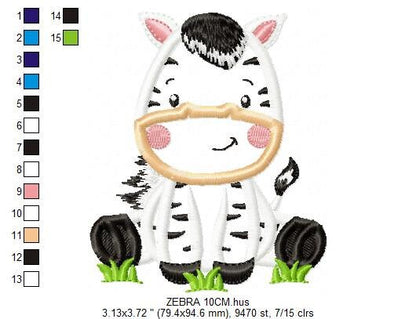 Zebra embroidery designs - Animal embroidery design machine embroidery pattern - Safari embroidery file - Zebra applique design download