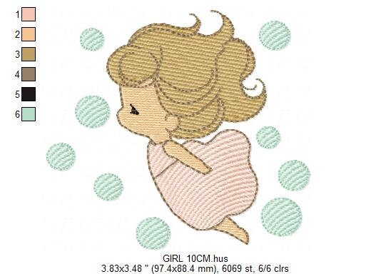Fairy embroidery designs - Baby girl embroidery design machine embroidery pattern - Pixie embroidery file - Fairy design Instant Download Marcia Embroidery