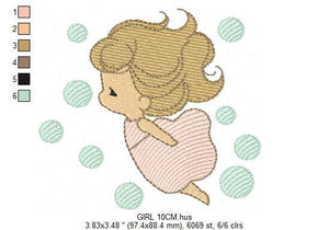 Fairy embroidery designs - Baby girl embroidery design machine embroidery pattern - Pixie embroidery file - Fairy design Instant Download