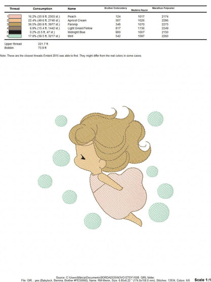 Fairy embroidery designs - Baby girl embroidery design machine embroidery pattern - Pixie embroidery file - Fairy design Instant Download Marcia Embroidery