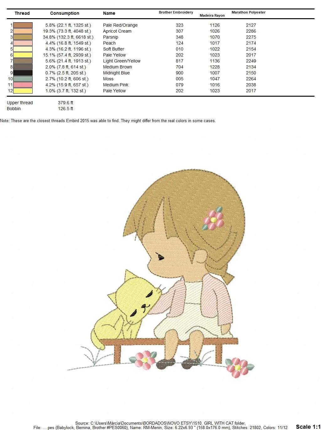 Baby girl embroidery designs - Toddler embroidery design machine embroidery pattern - Girl with cat spring garden - instant download Marcia Embroidery