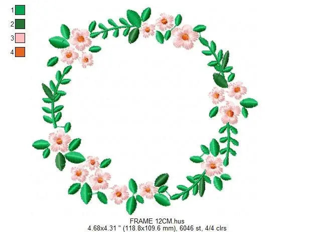 Monogram Frame embroidery designs - Flower embroidery design machine embroidery pattern - Flowers wreath embroidery file - girl embroidery Marcia Embroidery
