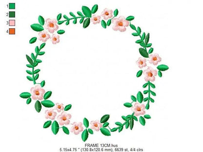 Monogram Frame embroidery designs - Flower embroidery design machine embroidery pattern - Flowers wreath embroidery file - girl embroidery Marcia Embroidery