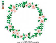 Cargar imagen en el visor de la galería, Monogram Frame embroidery designs - Flower embroidery design machine embroidery pattern - Flowers wreath embroidery file - girl embroidery
