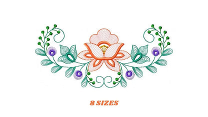 Flower Frame embroidery designs - Flower embroidery design machine embroidery pattern - Wreath embroidery file - baby girl embroidery pes Marcia Embroidery