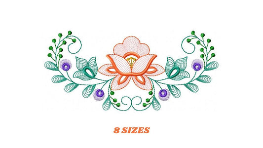 Flower Frame embroidery designs - Flower embroidery design machine embroidery pattern - Wreath embroidery file - baby girl embroidery pes