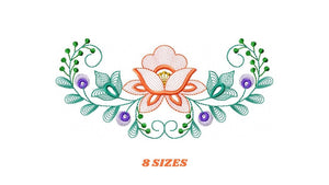 Flower Frame embroidery designs - Flower embroidery design machine embroidery pattern - Wreath embroidery file - baby girl embroidery pes