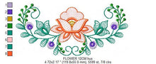 Charger l&#39;image dans la galerie, Flower Frame embroidery designs - Flower embroidery design machine embroidery pattern - Wreath embroidery file - baby girl embroidery pes
