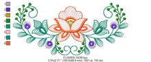 Charger l&#39;image dans la galerie, Flower Frame embroidery designs - Flower embroidery design machine embroidery pattern - Wreath embroidery file - baby girl embroidery pes
