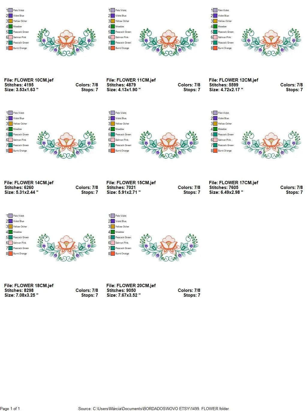 Flower Frame embroidery designs - Flower embroidery design machine embroidery pattern - Wreath embroidery file - baby girl embroidery pes Marcia Embroidery