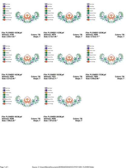 Flower Frame embroidery designs - Flower embroidery design machine embroidery pattern - Wreath embroidery file - baby girl embroidery pes Marcia Embroidery