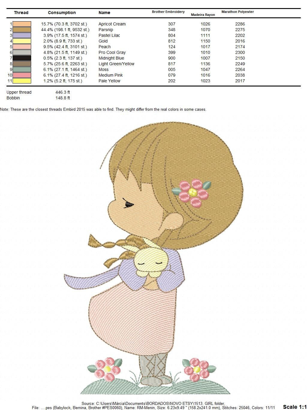 Baby Girl embroidery designs - Toodler with rabbit machine embroidery pattern - Girl with bunny file - Instant digital download pes jef dst - Marcia Embroidery