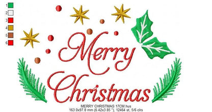 Merry Xmas embroidery designs - Christmas embroidery design machine embroidery pattern - Winter Holiday embroidery file instant download pes Marcia Embroidery