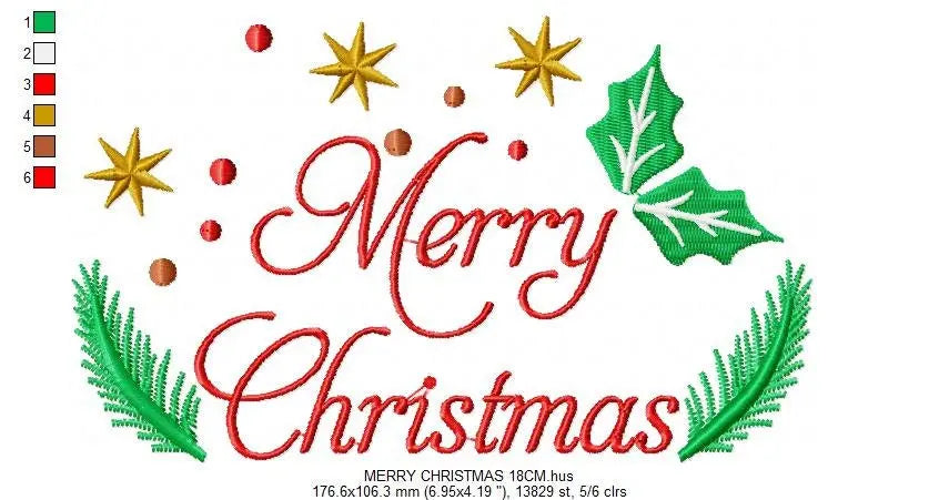 Merry Xmas embroidery designs - Christmas embroidery design machine embroidery pattern - Winter Holiday embroidery file instant download pes Marcia Embroidery