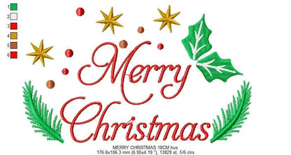 Merry Xmas embroidery designs - Christmas embroidery design machine embroidery pattern - Winter Holiday embroidery file instant download pes Marcia Embroidery