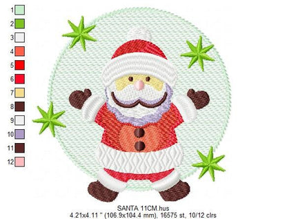 Xmas embroidery designs - Santa Claus embroidery design machine embroidery pattern - Christmas embroidery file - instant download pes jef