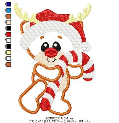 Rudolf Reindeer Embroidery Design - Xmas embroidery designs machine embroidery pattern - Christmas Holiday embroidery file instant download Marcia Embroidery