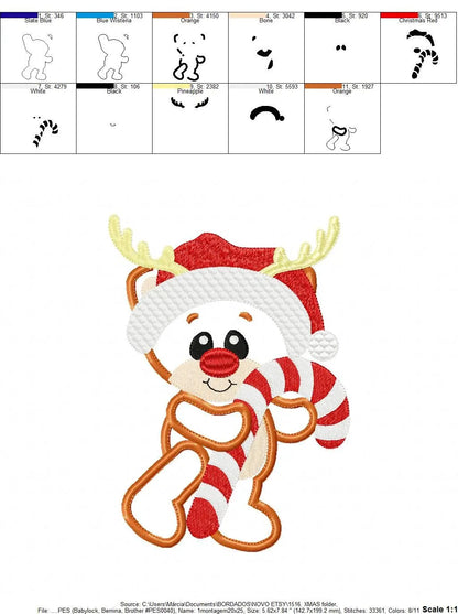 Rudolf Reindeer Embroidery Design - Xmas embroidery designs machine embroidery pattern - Christmas Holiday embroidery file instant download Marcia Embroidery