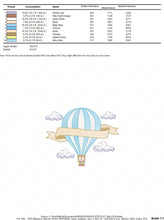 Charger l&#39;image dans la galerie, Balloon embroidery designs - Hot air balloon embroidery design machine embroidery pattern - Sky clouds embroidery file - instant download
