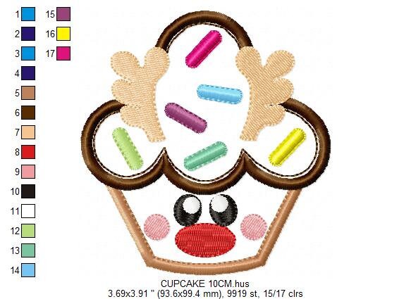 Rudolf Reindeer Embroidery Design - Xmas Cupcake embroidery designs machine embroidery pattern - Holiday embroidery file instant download Marcia Embroidery