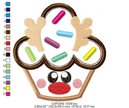 Rudolf Reindeer Embroidery Design - Xmas Cupcake embroidery designs machine embroidery pattern - Holiday embroidery file instant download Marcia Embroidery