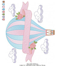 Carica l&#39;immagine nel visualizzatore di Gallery, Balloon embroidery designs - Hot air balloon embroidery design machine embroidery pattern - Sky clouds embroidery file - instant download
