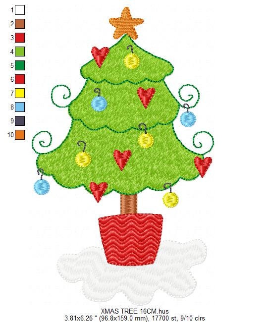 Christmas tree embroidery designs - Xmas embroidery design machine embroidery pattern - Christmas decor embroidery file - digital download Marcia Embroidery