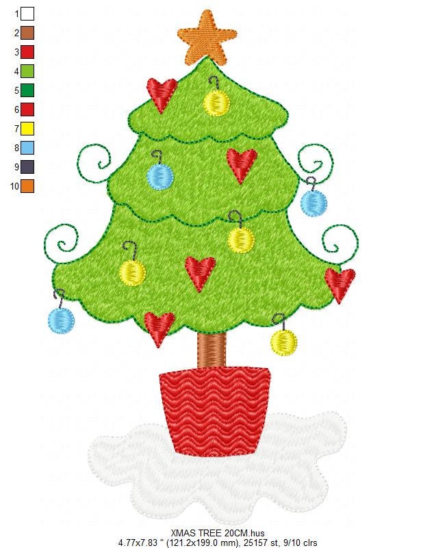 Christmas tree embroidery designs - Xmas embroidery design machine embroidery pattern - Christmas decor embroidery file - digital download Marcia Embroidery