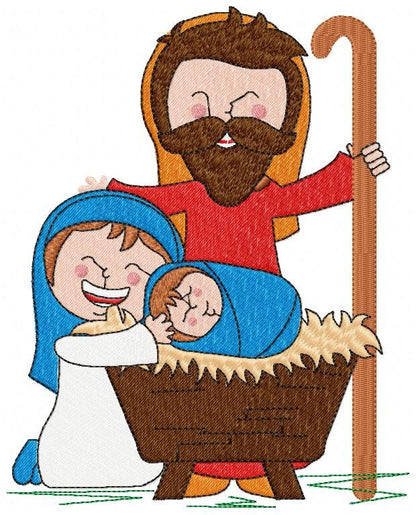 Holy Family embroidery designs - Baby Christ machine embroidery pattern - Christmas Religious file - Instant digital download pes jef dst Marcia Embroidery