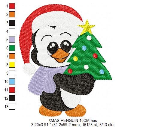 Penguin embroidery design - Animal embroidery designs machine embroidery pattern - Baby boy embroidery file - instant download Xmas Penguin Marcia Embroidery