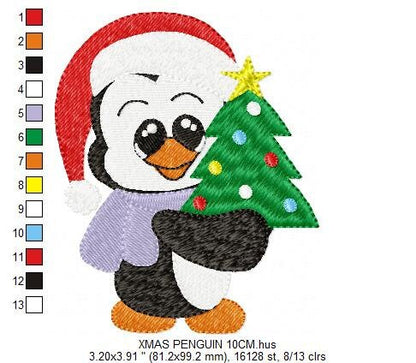 Penguin embroidery design - Animal embroidery designs machine embroidery pattern - Baby boy embroidery file - instant download Xmas Penguin Marcia Embroidery