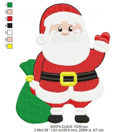 Xmas embroidery designs - Santa Claus embroidery design machine embroidery pattern - Christmas embroidery file - instant download pes jef Marcia Embroidery