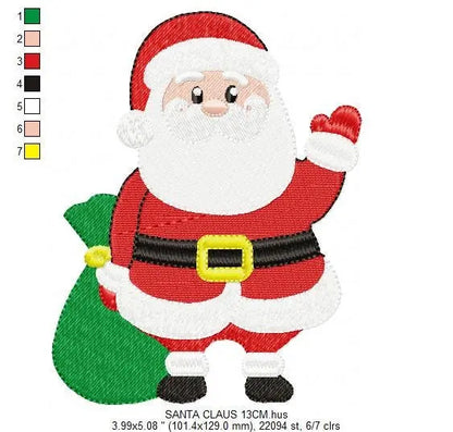 Xmas embroidery designs - Santa Claus embroidery design machine embroidery pattern - Christmas embroidery file - instant download pes jef Marcia Embroidery