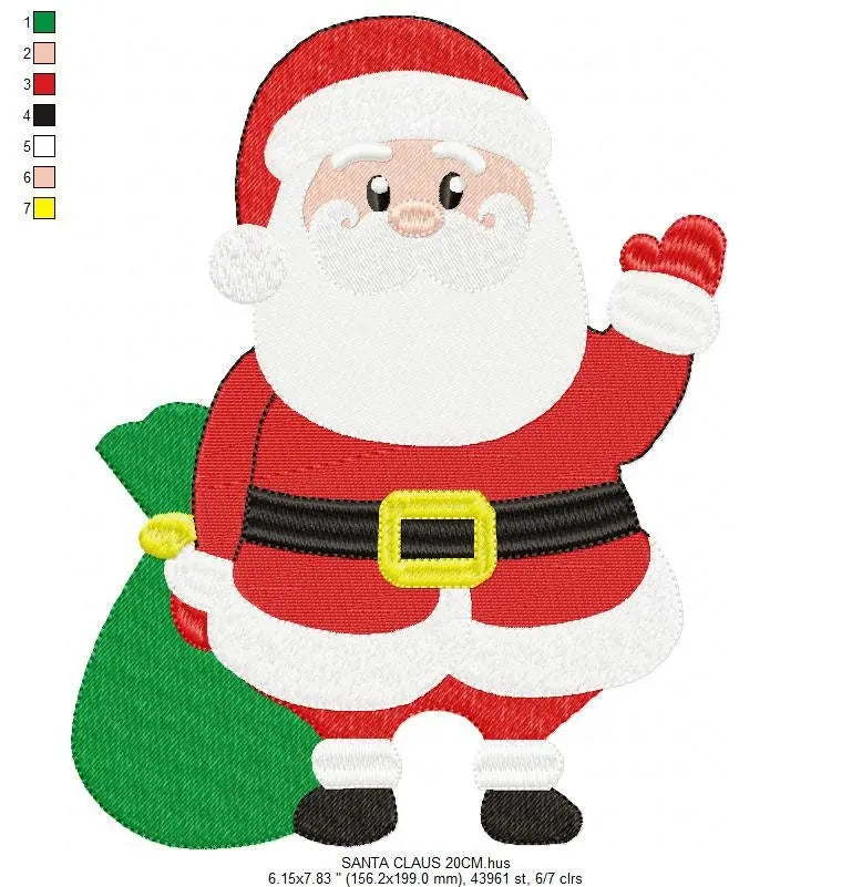 Xmas embroidery designs - Santa Claus embroidery design machine embroidery pattern - Christmas embroidery file - instant download pes jef Marcia Embroidery