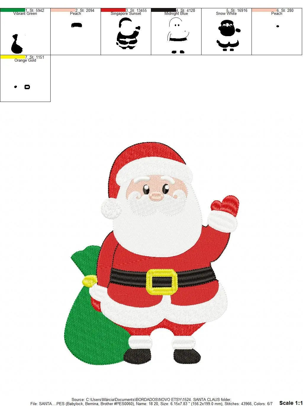 Xmas embroidery designs - Santa Claus embroidery design machine embroidery pattern - Christmas embroidery file - instant download pes jef Marcia Embroidery