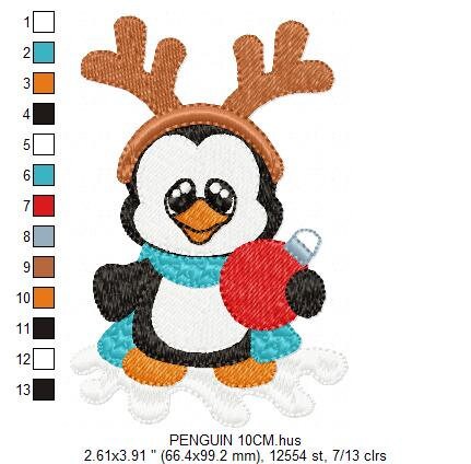 Penguin embroidery design - Xmas Animal embroidery designs machine embroidery pattern - Baby boy embroidery file - instant download jef pes