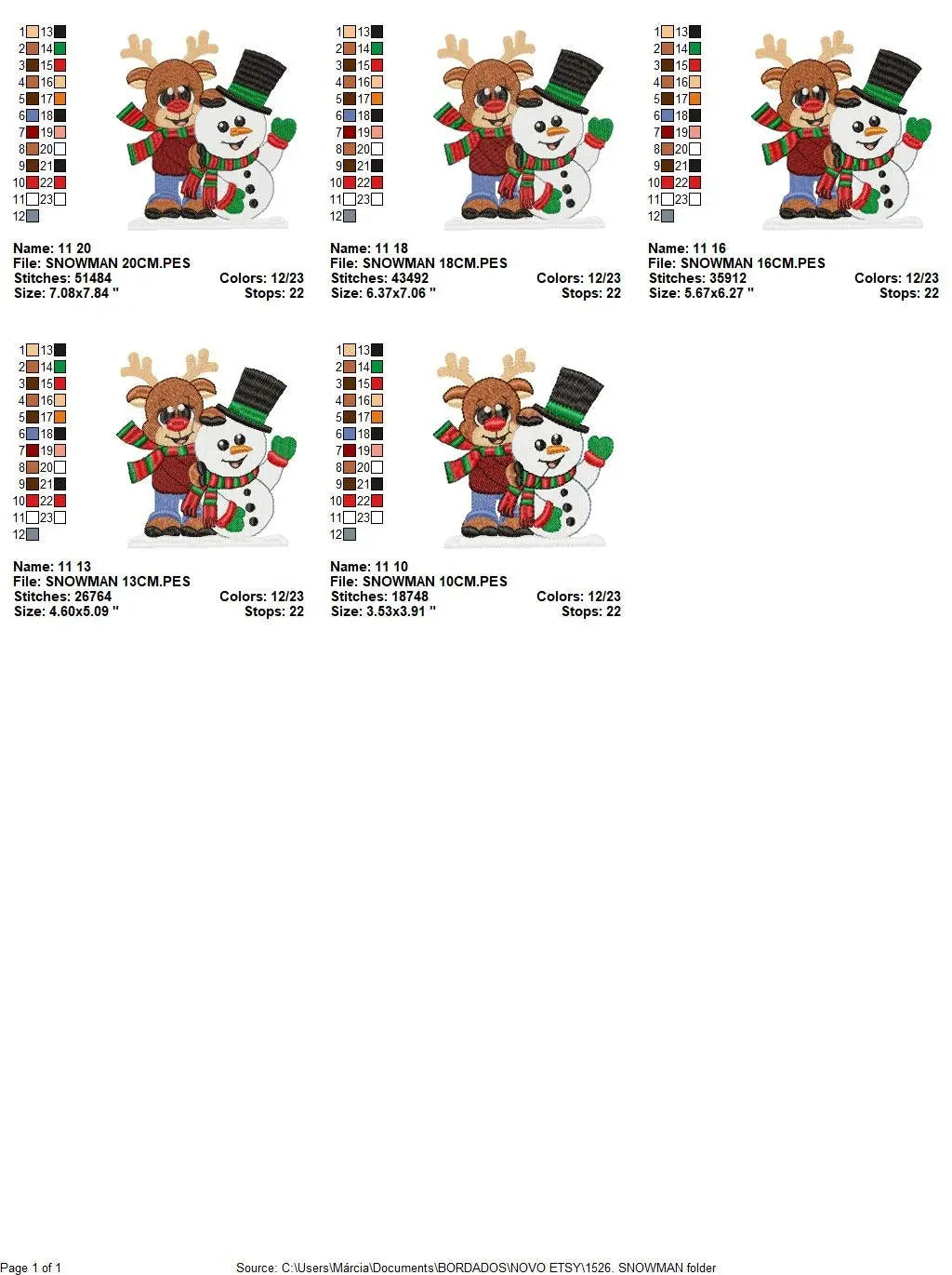 Snowman embroidery designs - Xmas Reindeer embroidery design machine embroidery pattern - Christmas embroidery file - instant download pes Marcia Embroidery