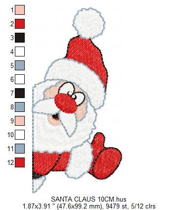 Xmas embroidery designs - Santa Claus machine embroidery pattern - Christmas Kitchen Towel file - Instant digital download pes jef dst hus