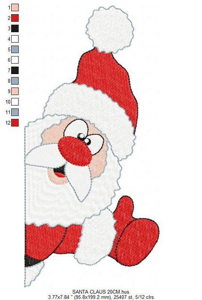 Xmas embroidery designs - Santa Claus machine embroidery pattern - Christmas Kitchen Towel file - Instant digital download pes jef dst hus