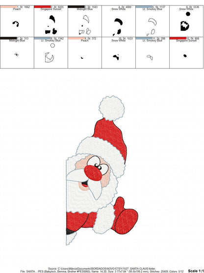 Xmas embroidery designs - Santa Claus machine embroidery pattern - Christmas Kitchen Towel file - Instant digital download pes jef dst hus