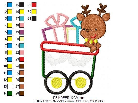 Rudolf Reindeer Embroidery Design - Xmas embroidery designs machine embroidery pattern - Christmas embroidery file instant download train Marcia Embroidery