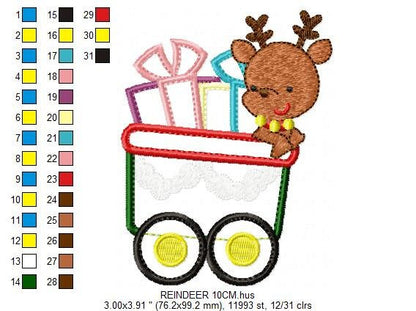 Rudolf Reindeer Embroidery Design - Xmas embroidery designs machine embroidery pattern - Christmas embroidery file instant download train Marcia Embroidery