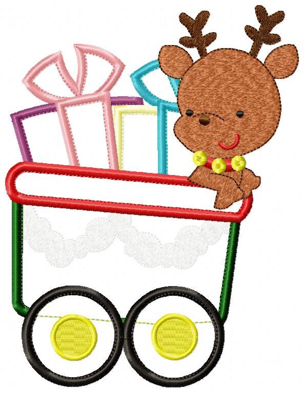 Rudolf Reindeer Embroidery Design - Xmas embroidery designs machine embroidery pattern - Christmas embroidery file instant download train Marcia Embroidery