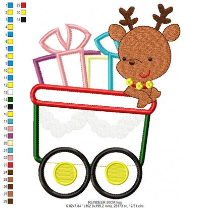 Rudolf Reindeer Embroidery Design - Xmas embroidery designs machine embroidery pattern - Christmas embroidery file instant download train Marcia Embroidery
