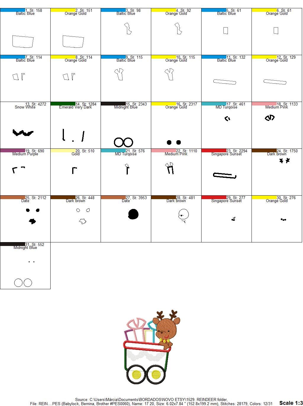 Rudolf Reindeer Embroidery Design - Xmas embroidery designs machine embroidery pattern - Christmas embroidery file instant download train Marcia Embroidery
