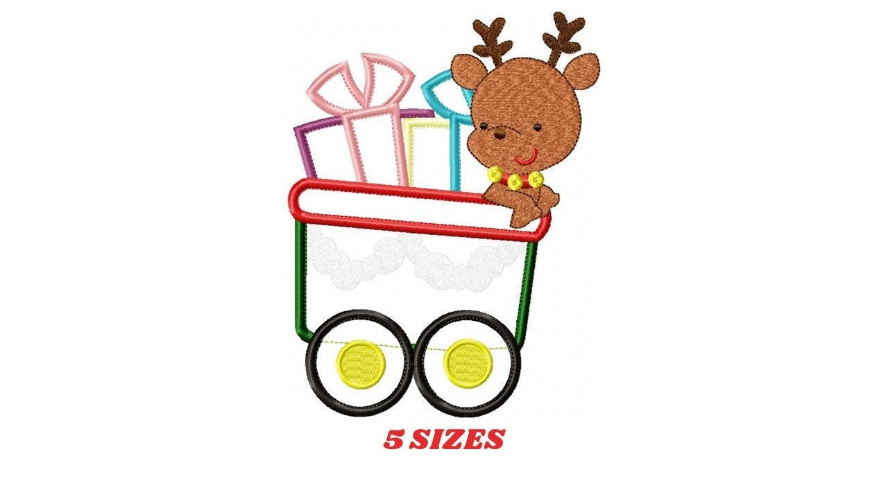 Rudolf Reindeer Embroidery Design - Xmas embroidery designs machine embroidery pattern - Christmas embroidery file instant download train Marcia Embroidery