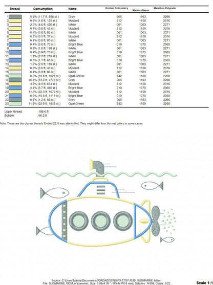 Submarine embroidery design - Boat embroidery designs machine embroidery pattern - instant download - Nautical applique design Baby Boy Kid