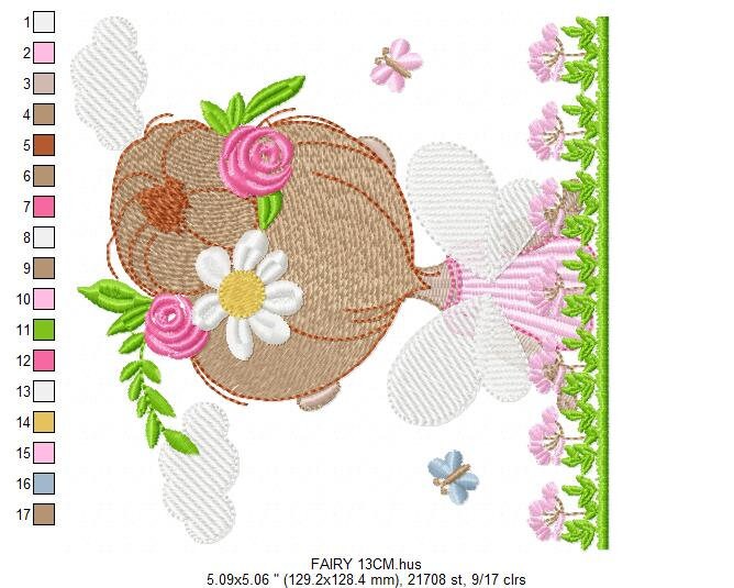 Fairy embroidery designs - Angel embroidery design machine embroidery pattern - Pixie embroidery file - Fairy design Instant Download